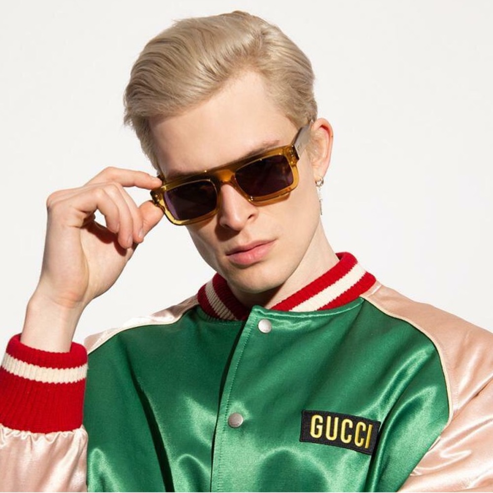 💯- New Authentic GUCCI GG1085S Trendy Sunglasses – Vibrant Yellow and Grey - Picture 4 of 14